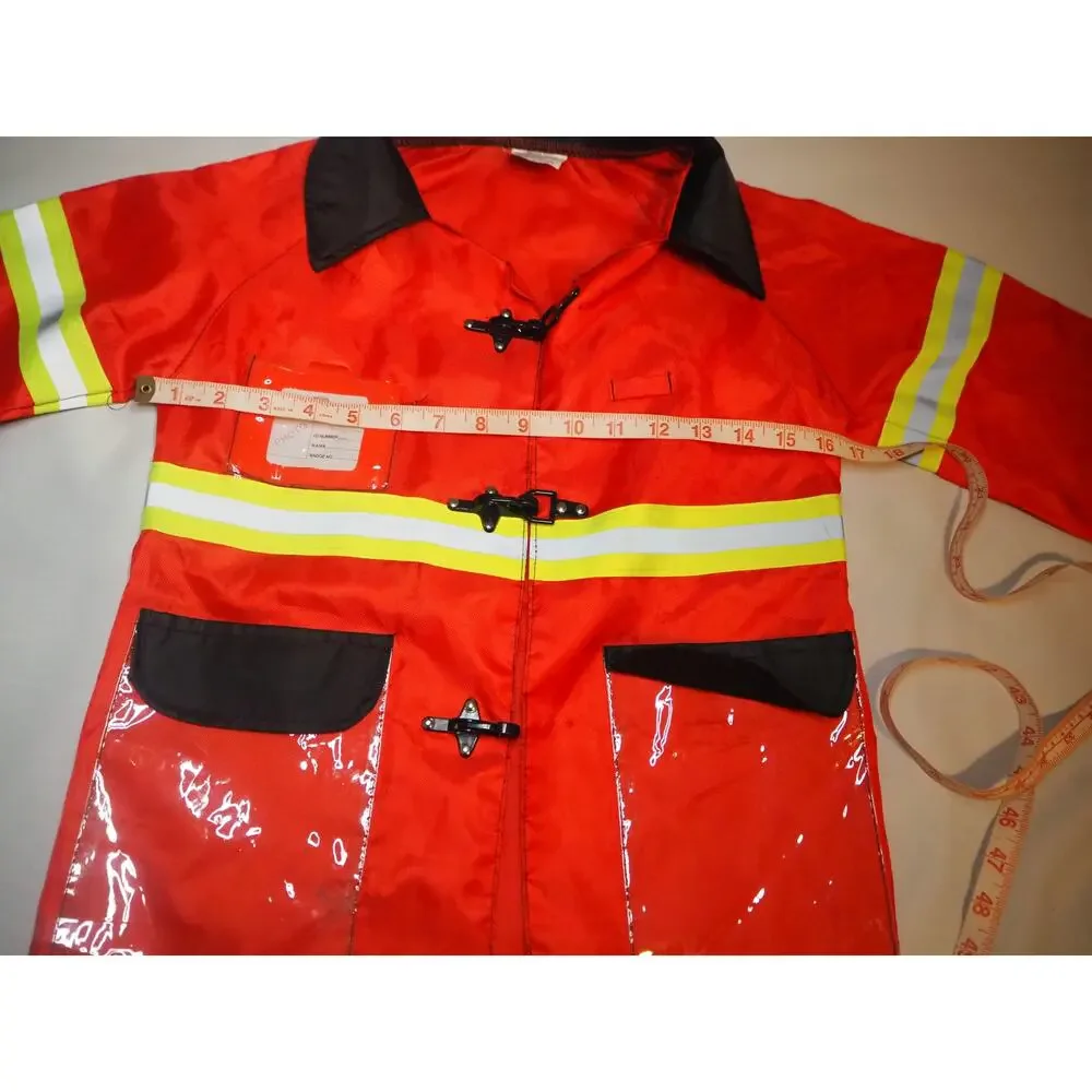 Kids Firefighter Dress Up Jacket Fire Dept Costume Pretend Play Halloween Coat